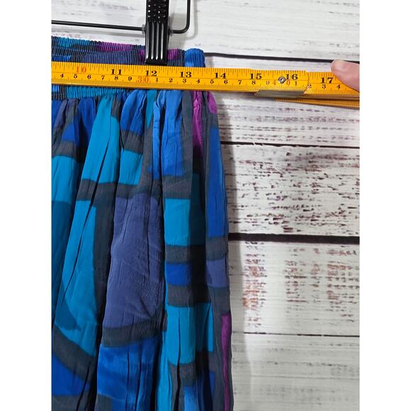 VTG Peter Popovitch Pleated Skirt Geometric Abstract Print 80s 90s Boho Medium - Picture 5 of 5